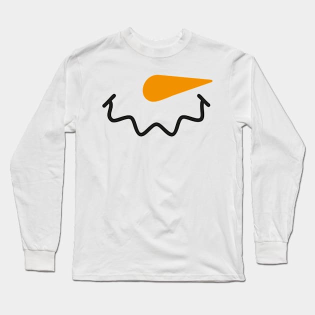 snowman face Long Sleeve T-Shirt by MZeeDesigns